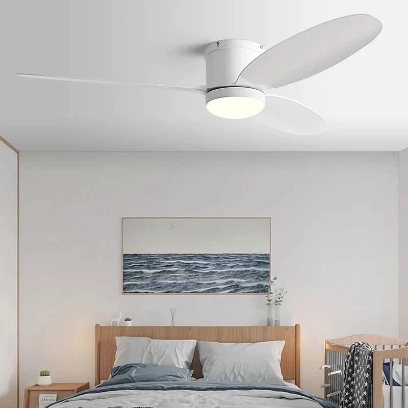 Artfan lighting Black DC Ceiling Fan Light with Remote Control and LED Chandelier
