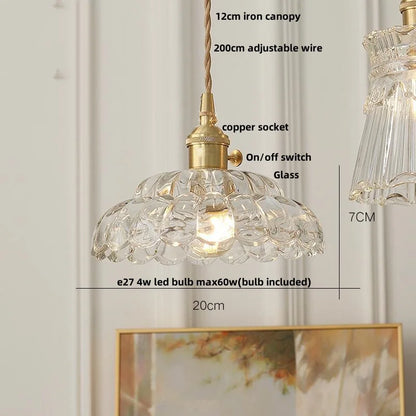 Artfan Amber Flower Glass LED Pendant Lights for Home Decor