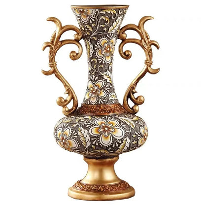 Artfan Resin Vase Dried Flowers Arrangement for Living Room Decor
