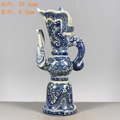 Artfan lighting Blue & White Dragon Pattern Qing Dynasty Qianlong Porcelain Pot