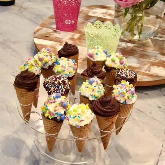 Artfan Acrylic Ice Cream Cone Holder Display Rack - Durable Baking Tools