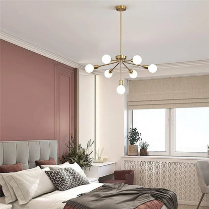 Artfan 8-Head Nordic Ceiling Chandelier in Black White Gold for Modern Home Decor