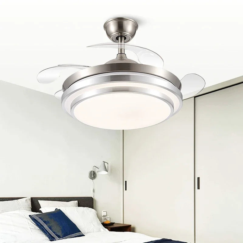 Artfan 42" Retractable LED Ceiling Fan, Remote Control, Modern Design