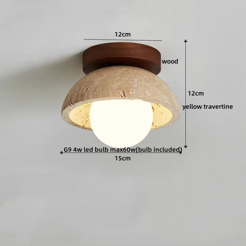 Artfan Acryl Travertine LED Ceiling Lights - Modern Natural Stone Ceiling Lamp