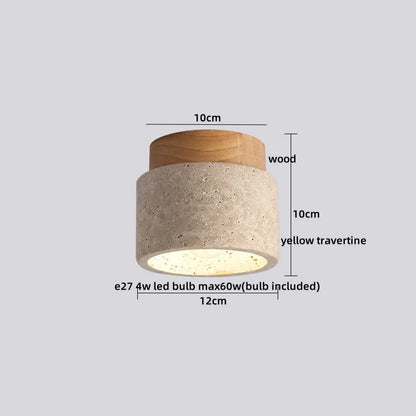 Artfan Acryl Travertine LED Ceiling Lights - Modern Natural Stone Ceiling Lamp
