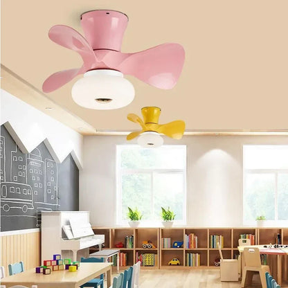 Artfan 22 Inch Smart Ceiling Fans with Wood Color and Colorful Light