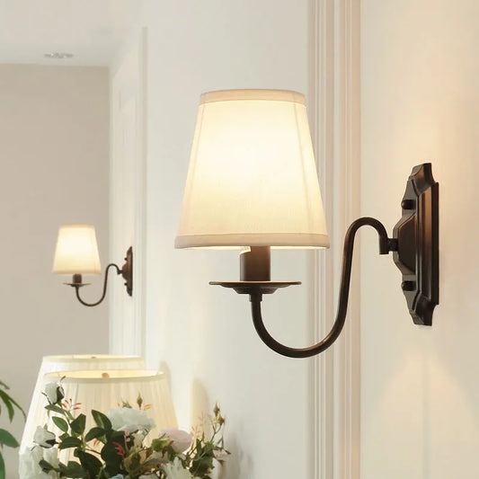 Artfan lighting Black Iron Wall Lamp: Elegant Rural Bedroom & Living Room Sconce with European Flair