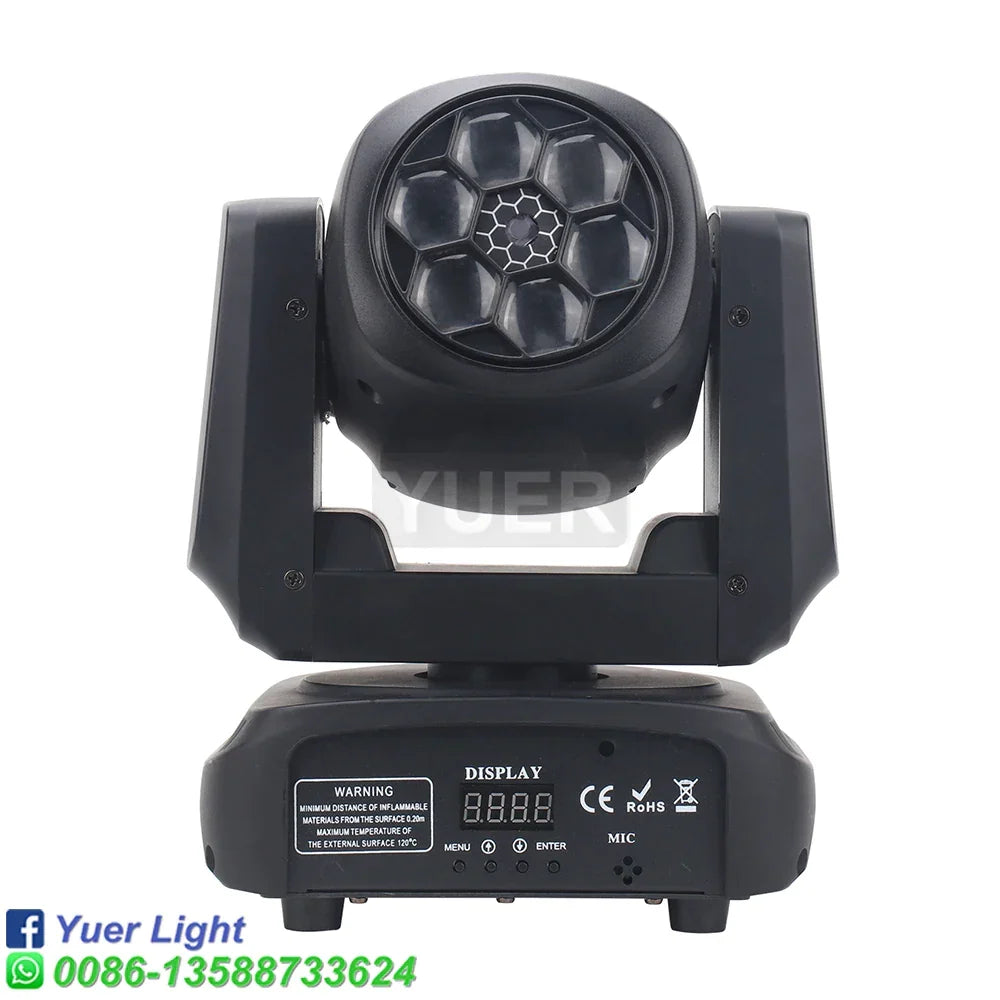 Artfan 6X15W RGBW Bee Eye Laser Moving Head Light DMX512 10/15CH Strobe DJ Disco Stage