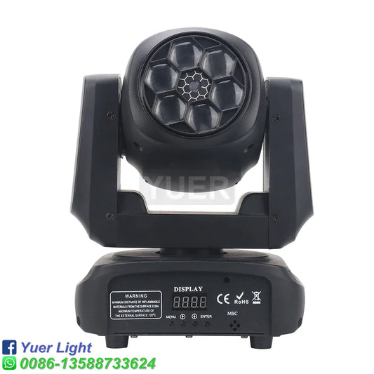 Artfan 6X15W RGBW Bee Eye Laser Moving Head Light DMX512 10/15CH Strobe DJ Disco Stage