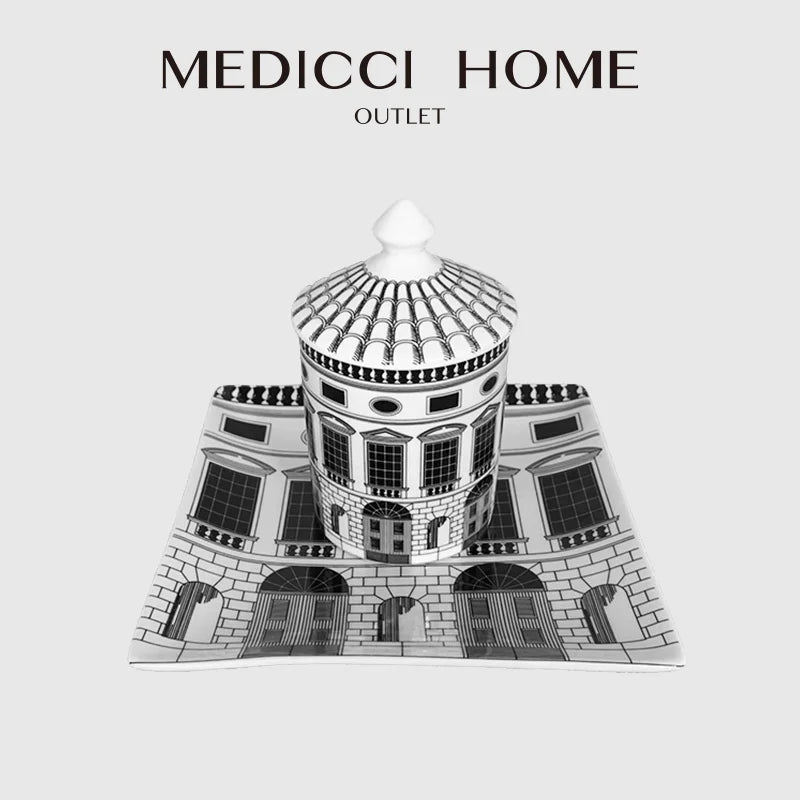 Artfan Ancient Roman Architecture Ceramic Incense Candlestick Luxury Home Ornament