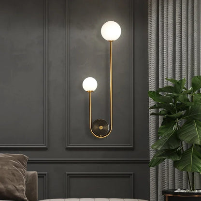 Artfan Modern Glass Ball Wall Lamp with LED G9 Lighting, Round Iron Design