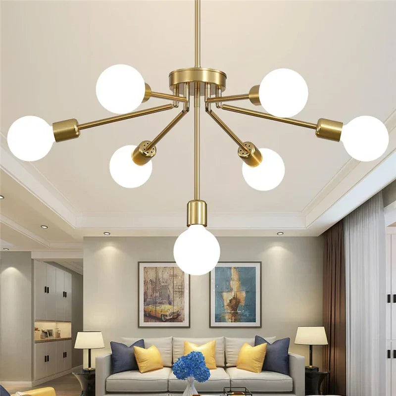 Artfan 8-Head Nordic Ceiling Chandelier in Black White Gold for Modern Home Decor