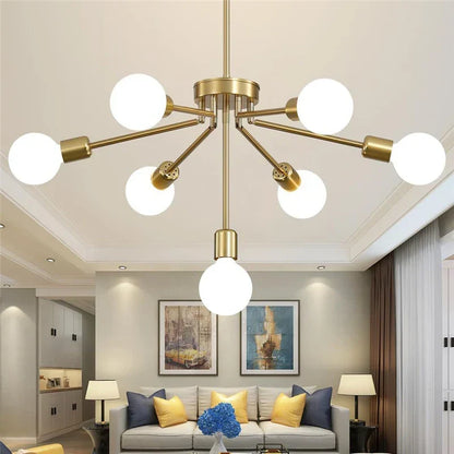 Artfan 8-Head Nordic Ceiling Chandelier in Black White Gold for Modern Home Decor