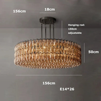 Artfan Art Deco Glass Shade Brass LED Chandelier - Luxury Black Dining Room Ceiling Light