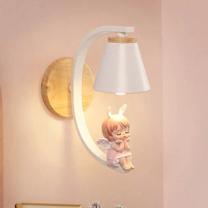 Artfan Angel Girl Bedroom Wall Sconces LED Light Fixtures