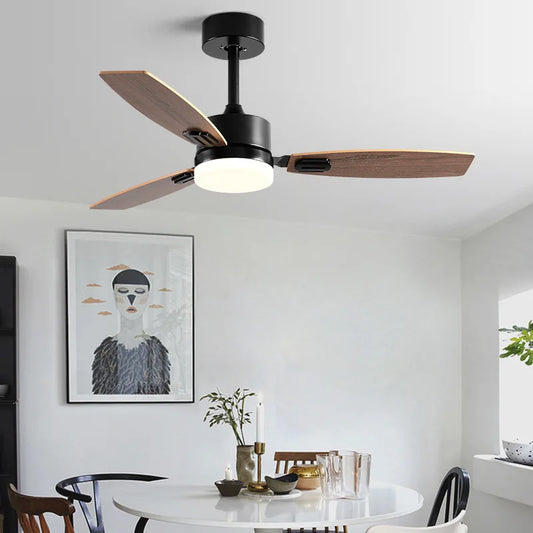 Artfan 52" Wood Blade Ceiling Fan with 18W LED Light and Remote Control
