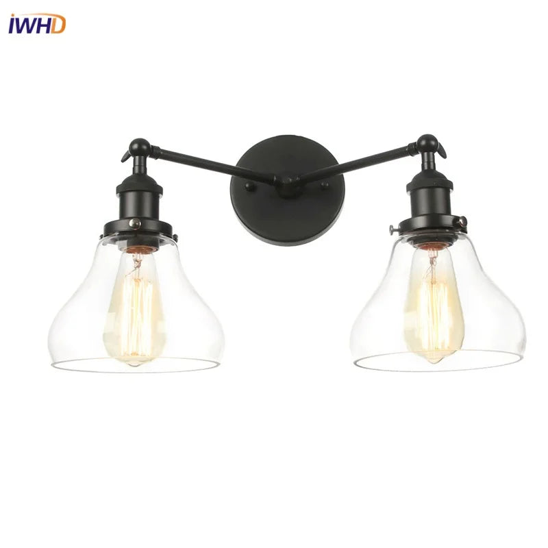 Artfan lighting Black LED Wall Lamp Sconce Industrial Loft Vintage Bathroom Mirror Light