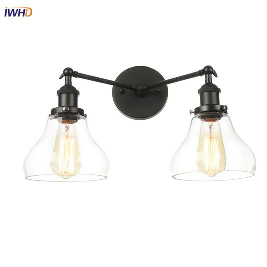 Artfan lighting Black LED Wall Lamp Sconce Industrial Loft Vintage Bathroom Mirror Light