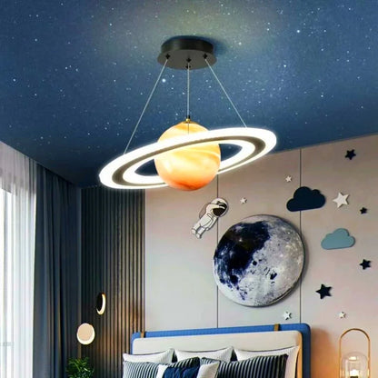 Artfan Acrylic Planet LED Chandelier Earth Ball Decor Star Pendant Light