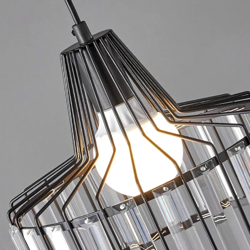 Artfan lighting Black LED Pendant Chandelier for Kitchen Dining Room, Modern Nordic Design