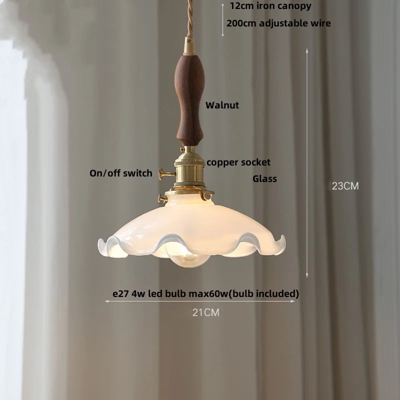 Artfan Amber Flower Glass LED Pendant Lights for Home Decor