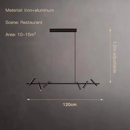 Artfan lighting Black LED Spot Chandelier: Modern Minimalist Rotatable Hanging Lamp for Home Decor