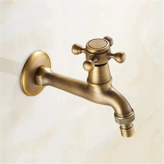 Artfan Antique Brass Garden Bibcock Tap Decorative Water Faucet for Bathroom and Outdoor Use