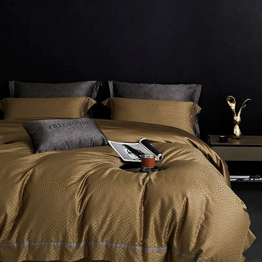 Artfan 100s Egyptian Cotton King Queen Bedding Set: Sheet, Pillowcase, Duvet Cover