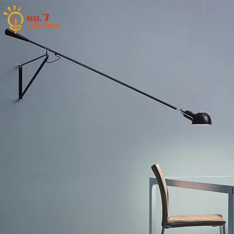 Artfan Adjustable LED Wall Lamp Swing Arm Modern Light Fixture Black/White for Living Room