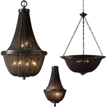 Artfan lighting Black Tassel Ceiling Chandelier: Designer Dimmable Home Decor for Living Room