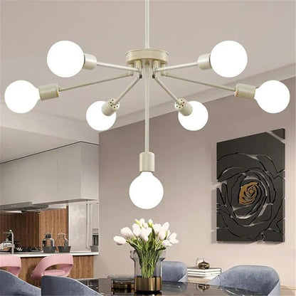 Artfan 8-Head Nordic Ceiling Chandelier in Black White Gold for Modern Home Decor