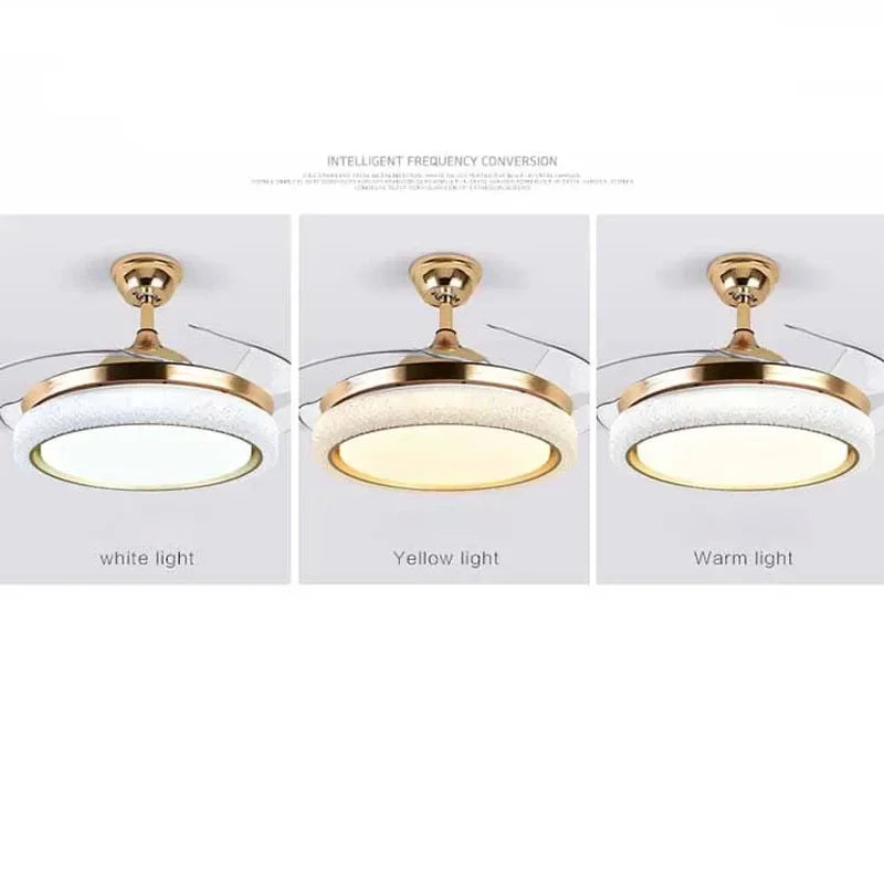 Artfan 42" Invisible Ceiling Fan Light Remote Control LED Retractable Blades.