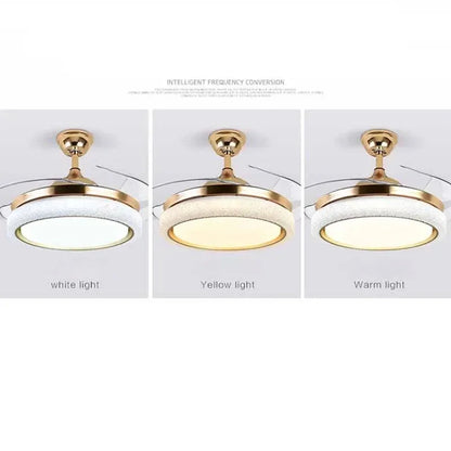 Artfan 42" Invisible Ceiling Fan Light Remote Control LED Retractable Blades.