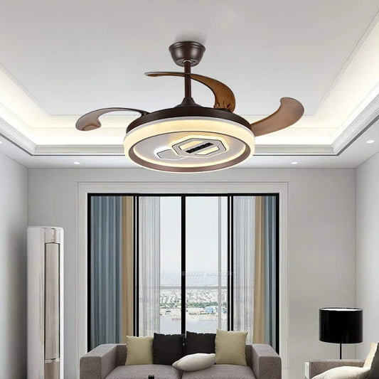 Artfan Adjustable Blade Ceiling Fan Light with Remote-Controlled LED - Elegant Home Decor
