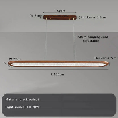 Artfan lighting Black Walnut Wooden Ceiling Chandelier LED Pendant Lamp for Modern Home Decor
