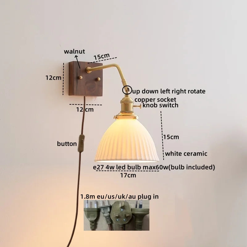 Artfan Amber Glass LED Wall Sconce Pull Chain Switch.