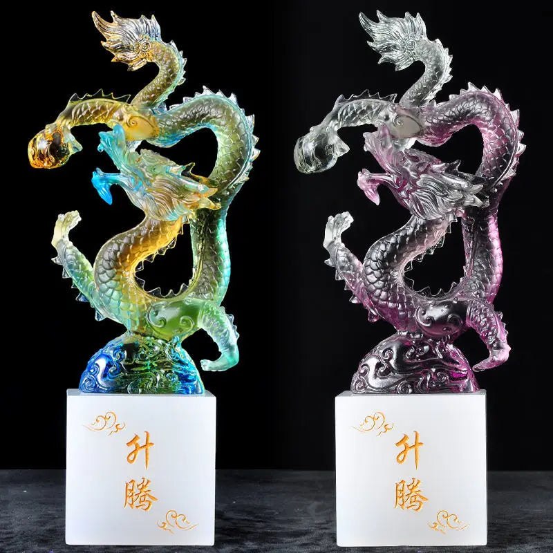Artfan Ascending Dragon Feng Shui Ornament for Wealth and Success