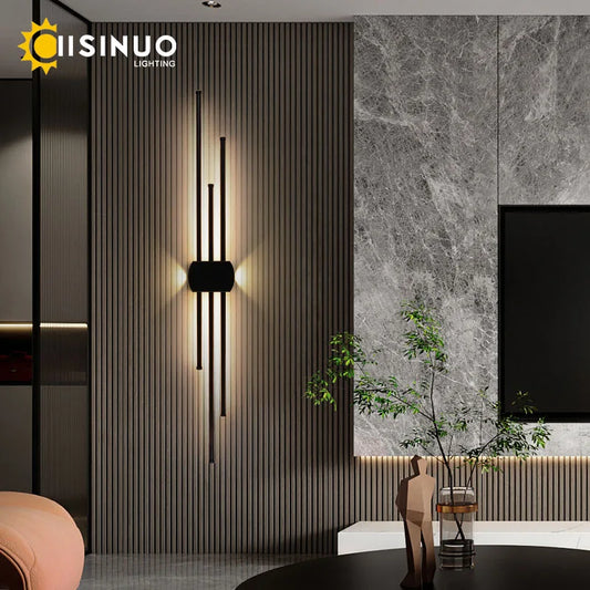 Artfan lighting Black Iron LED Wall Lamp for Living Room, Bedside, TV Background - 110v 240v