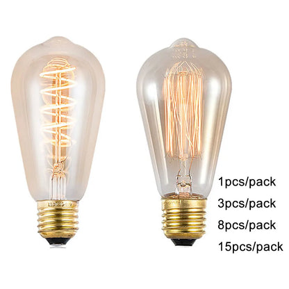 Artfan Amber Warm LED Spiral Filament Bulb E27 Vintage Edison 4W 2300K ST64 Bulb