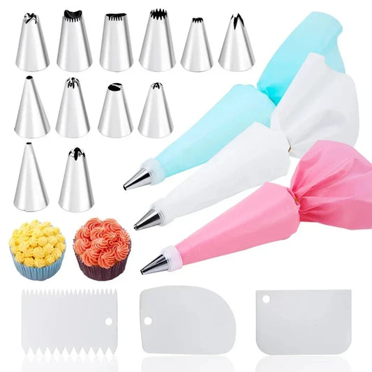 Artfan 29-Piece Cream Puff Nozzles Set Cake Decorating Tools