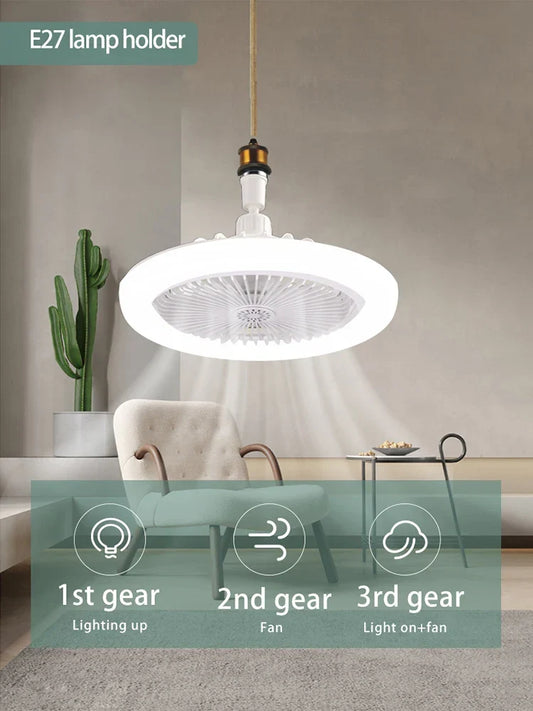 Artfan 2-in-1 Ceiling Fan with Remote Control, Silent Operation, E27 Lighting, Home Décor