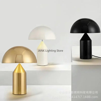 Artfan Atollo Bedroom Table Lamp - Luxury Metal Mushroom Desk Light