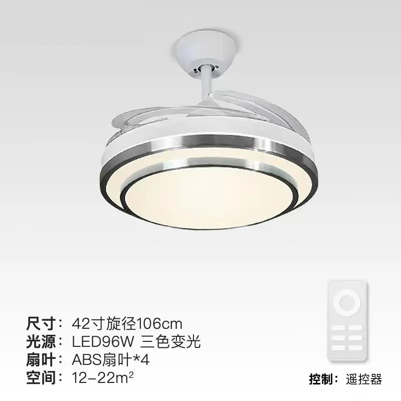 Artfan 42" Retractable LED Ceiling Fan, Remote Control, Modern Design