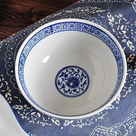Artfan lighting Blue and White Ceramic Noodle Bowl - Japanese Style Tableware