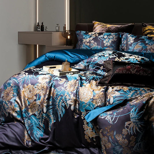 Artfan 1500TC Jacquard Egyptian Cotton Bedding Set for Queen King Linens