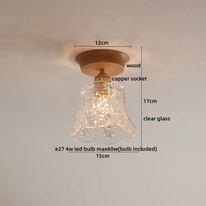 Artfan Amber Glass LED Ceiling Lights Modern Decoration for Home Porch Restaurant