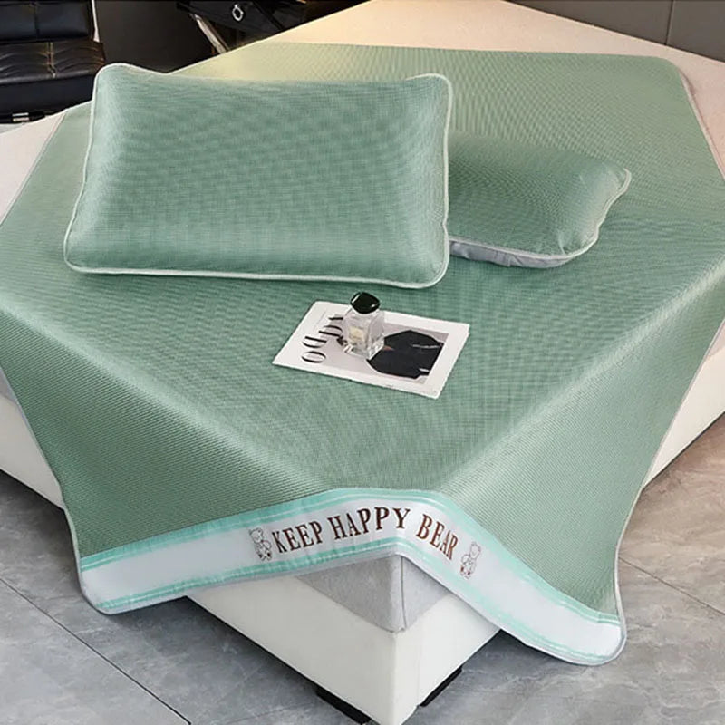 Artfan 1800D Cooling Fibres Bed Mat & Pillowcases Set for Summer Nights