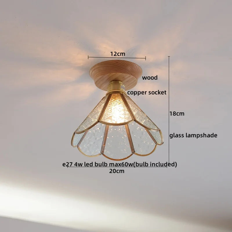 Artfan Amber Glass LED Ceiling Lights Modern Decoration for Home Porch Restaurant