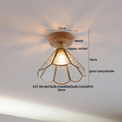 Artfan Amber Glass LED Ceiling Lights Modern Decoration for Home Porch Restaurant
