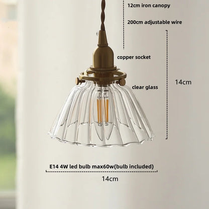 Artfan Amber Glass LED Pendant Light - Nordic Modern Balcony Foyer Coffee Wall Lamp